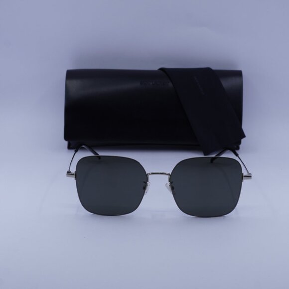 Saint Laurent SL410 WIRE 004 Square Sunglasses - Silver/Grey - Picture 6 of 9